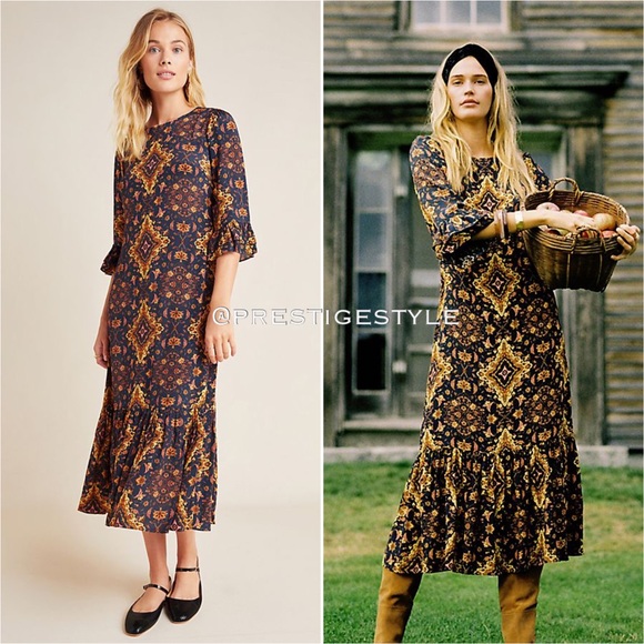 ANTHROPOLOGIE Kachel Tiburon Ruffled Maxi Dress - Picture 6 of 16